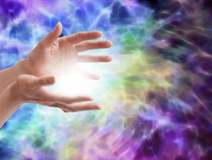 Hands with powerful chi healing energy